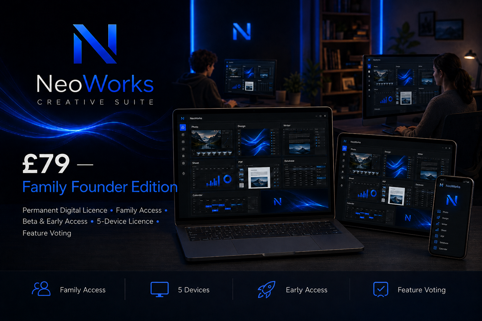 Family Founder Edition — £79 NeoWorks campaign artwork
