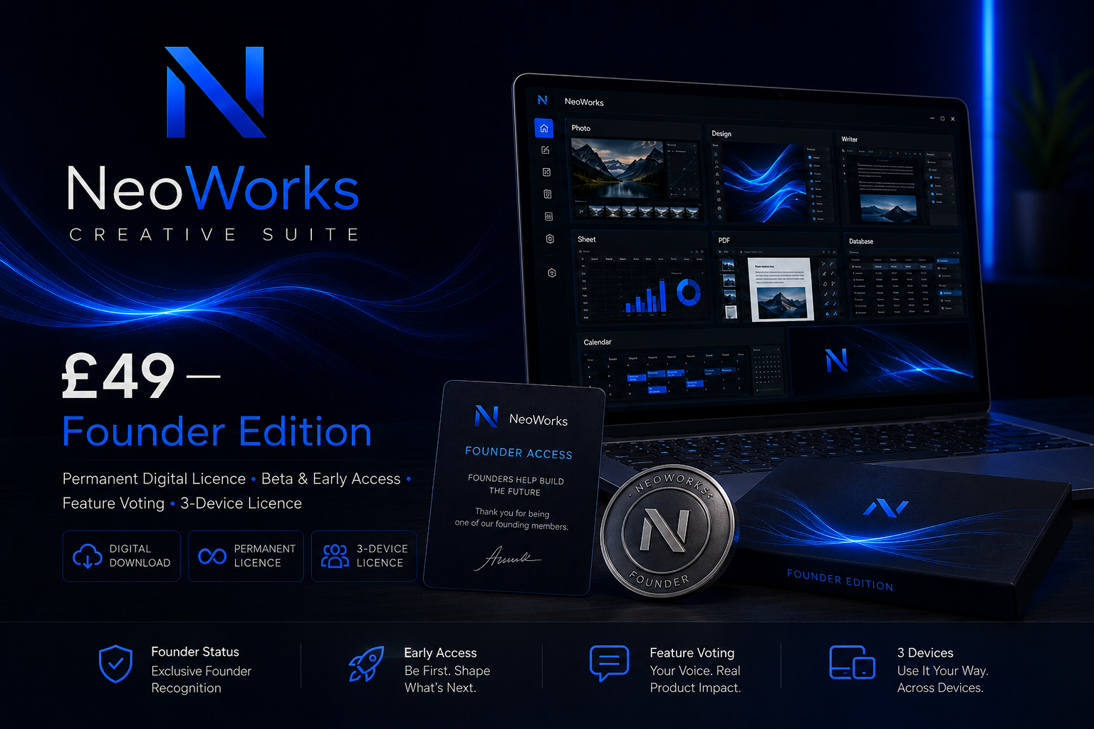 Founder Edition — £49 NeoWorks campaign artwork