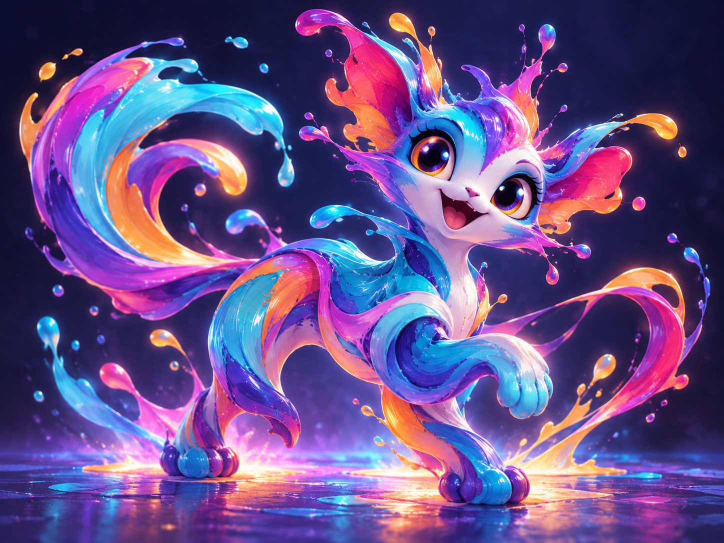 Chromaflow Creature artwork inside the NeoCanvas canvas