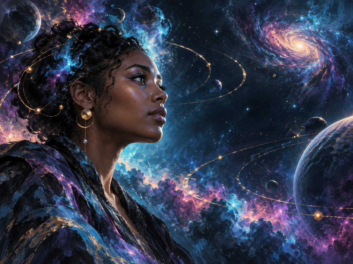 Cosmic Muse artwork inside the NeoCanvas canvas